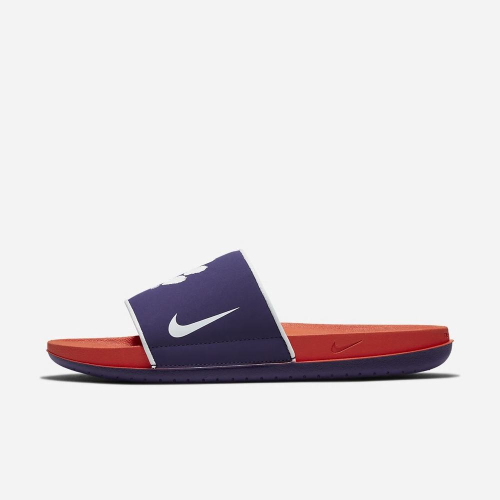 Claquette Nike College Offcourt (Clemson) Violet 9057-263 New Orchid/White/University Orange Homme | TVO-28939183